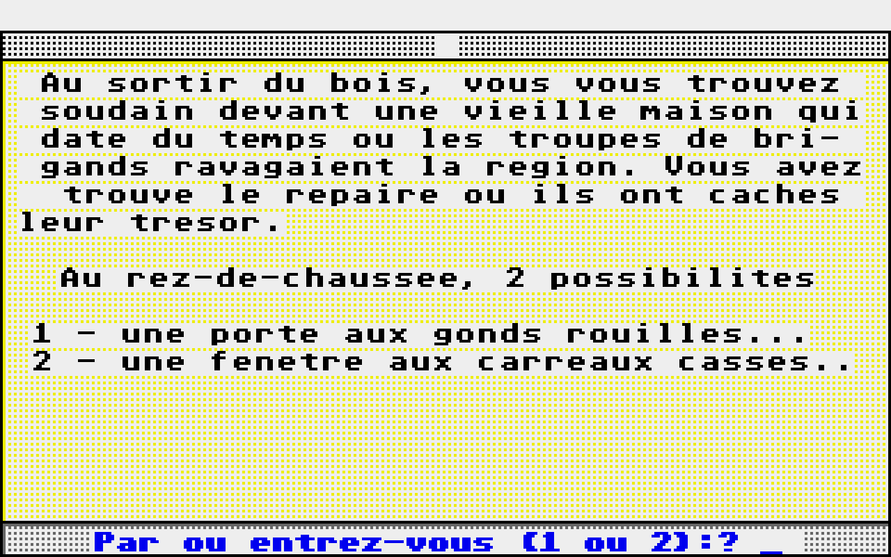 Trésor dans la Maison des Brigands (Le) atari screenshot